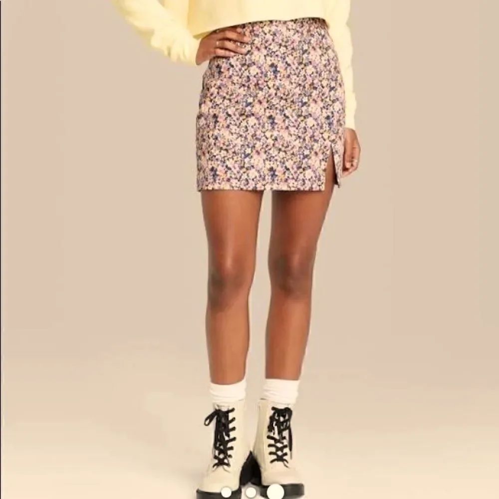 💥Wild Fable  Side Slit Mini floral Skirt -0